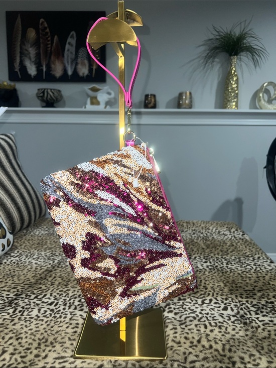 Handbags - Sequin Wristlet Clutch in Pink, Gold & Silver